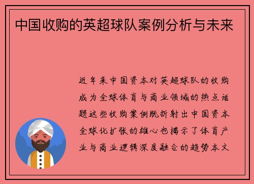 中国收购的英超球队案例分析与未来
